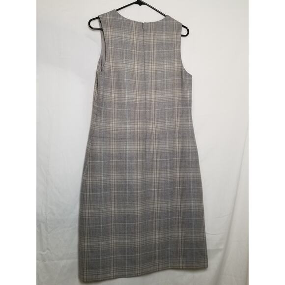 Laura Ashley Wool Tweed Tartan Plaid Lambswool Sheath Tank Dress Sz 10 USA - VTG - Picture 3 of 7